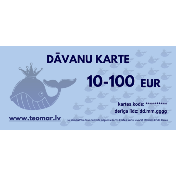 Dāvanu karte 10-100 EUR